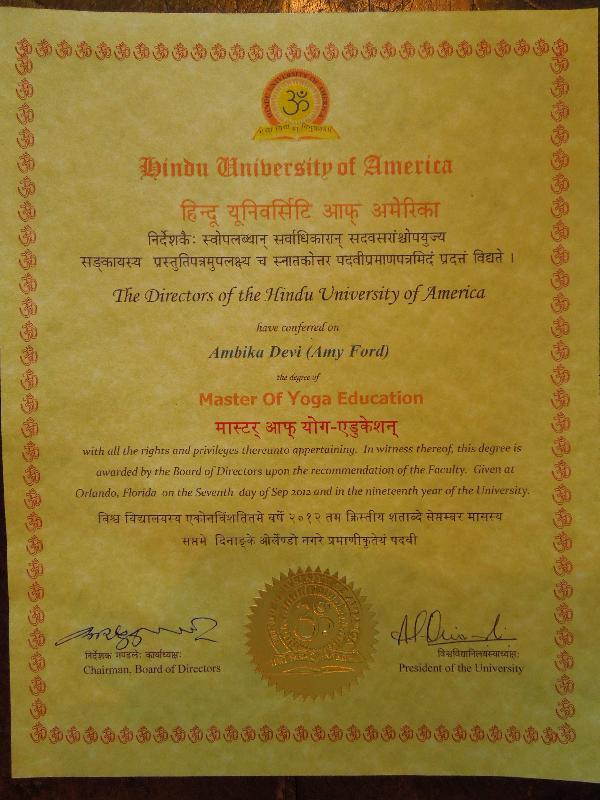 Master_s Degree In Yoga 2012